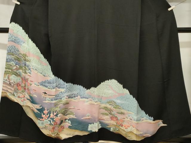 平和屋着物■豪華黒留袖　御所解文　暈し染め　正絹　逸品　CABL3226ev
