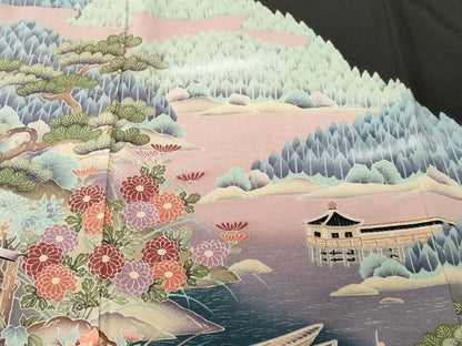 平和屋着物■豪華黒留袖　御所解文　暈し染め　正絹　逸品　CABL3226ev