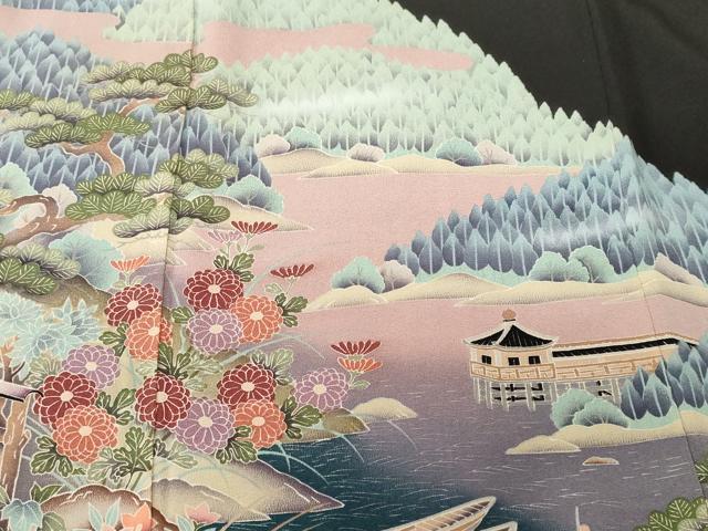 平和屋着物■豪華黒留袖　御所解文　暈し染め　正絹　逸品　CABL3226ev