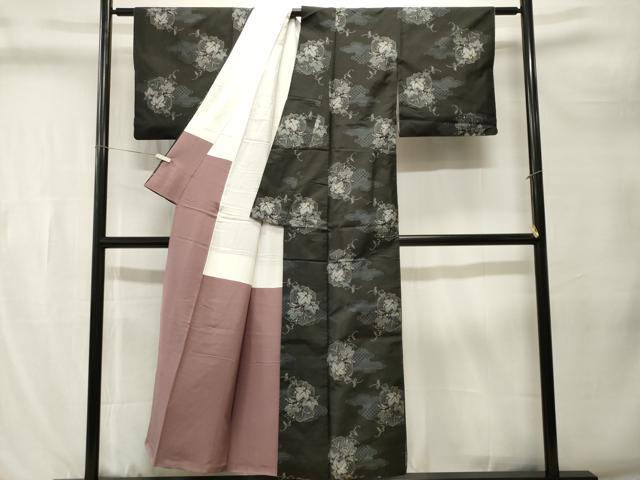 平和屋着物■本場大島紬　7マルキ　亀甲葡萄蔦の葉文　正絹　逸品　CABL3227ev
