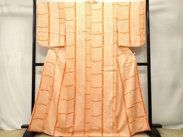 平和屋着物■上質な小紋　総絞り　竹間道　正絹　逸品　CABL3229ev