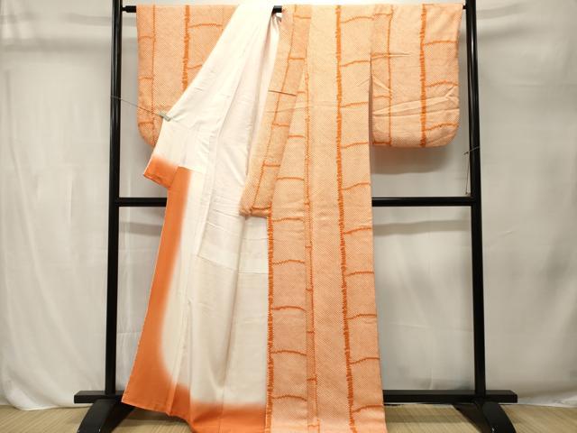 平和屋着物■上質な小紋　総絞り　竹間道　正絹　逸品　CABL3229ev