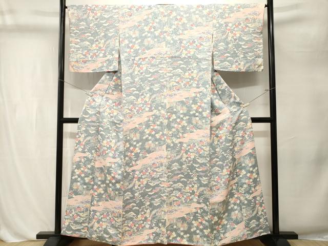 平和屋着物■上質な小紋　御所解文　正絹　逸品　CABL3233ev