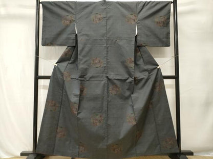平和屋着物■本場大島紬　7マルキ　雪輪花文　正絹　逸品　CABL3234ev