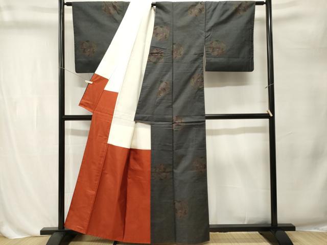 平和屋着物■本場大島紬　7マルキ　雪輪花文　正絹　逸品　CABL3234ev