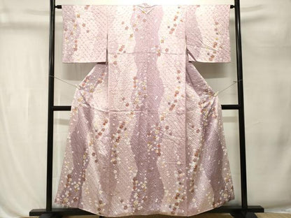 平和屋着物■上質な小紋　絞り　ねじ梅間道　金彩　正絹　逸品　CABL3235ev