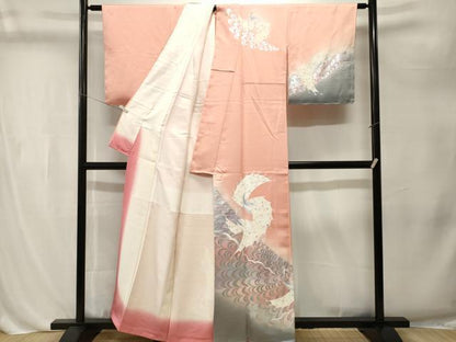 平和屋着物■訪問着　孔雀文　暈し染め　銀彩　正絹　逸品　CABL3237ev