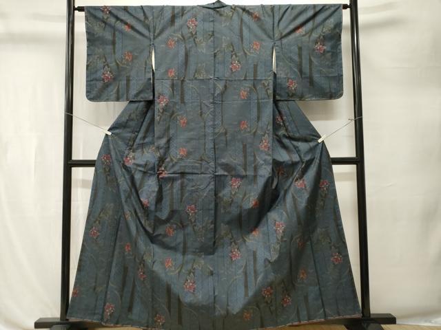 平和屋着物■本場大島紬　7マルキ　更紗枝花文　正絹　逸品　CABL3246ev