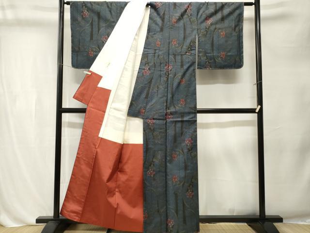 平和屋着物■本場大島紬　7マルキ　更紗枝花文　正絹　逸品　CABL3246ev