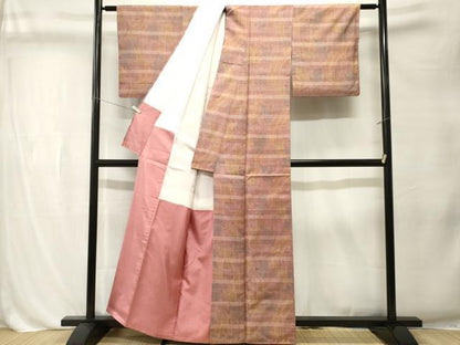 平和屋着物■本場大島紬　横段几帳文　正絹　逸品　CABL3250ev