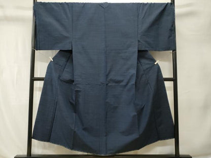 平和屋着物■男性　紬　濃藍色　キングサイズ　正絹　逸品　未使用　CABL3253ev