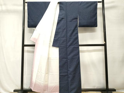 平和屋着物■上質な紬　よろけ縞斜線文　正絹　逸品　未使用　CABL3254ev