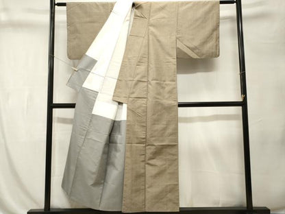 平和屋着物■本場大島紬　幾何学文　正絹　逸品　CABL3258ev