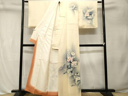 平和屋着物■訪問着　草花文　暈し染め　正絹　逸品　CABL3259ev