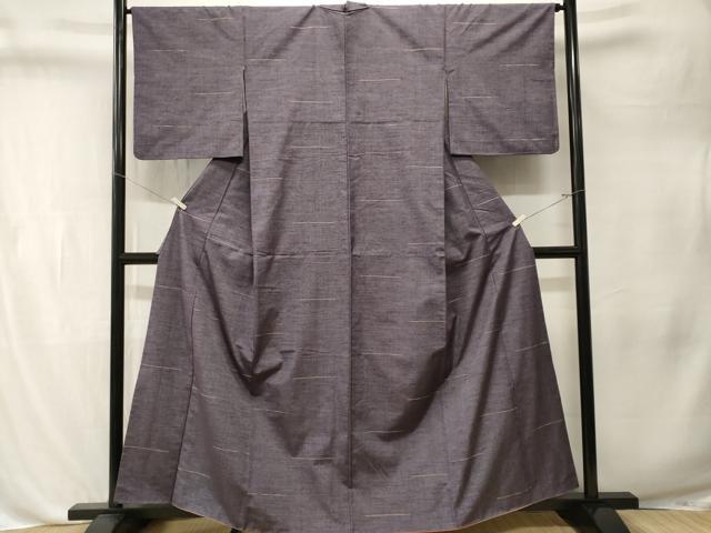 平和屋着物■上質な紬　刺繍　横段文　正絹　逸品　CABL3260ev