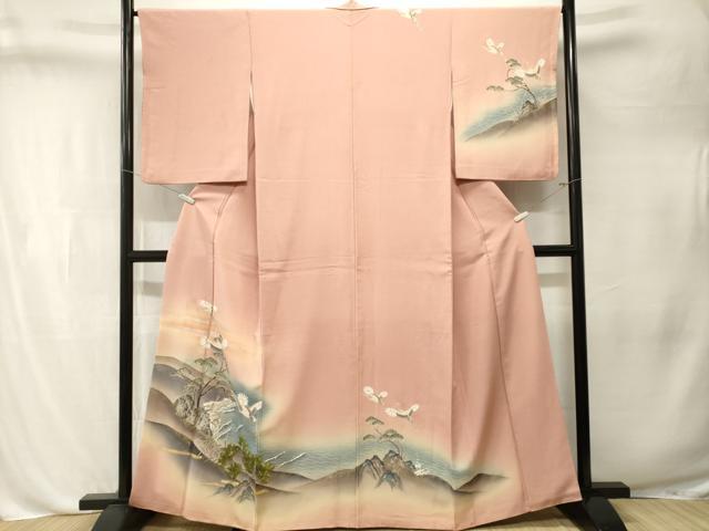 平和屋着物■訪問着　浜松飛鶴文　暈し染め　金銀彩　正絹　逸品　CABL3261ev