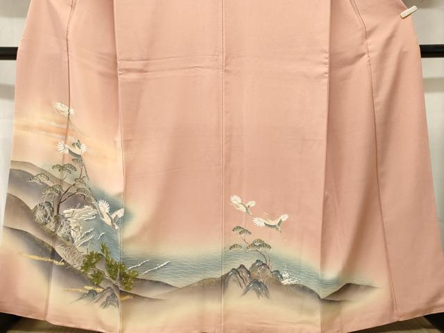 平和屋着物■訪問着　浜松飛鶴文　暈し染め　金銀彩　正絹　逸品　CABL3261ev