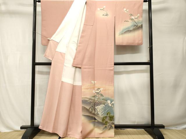 平和屋着物■訪問着　浜松飛鶴文　暈し染め　金銀彩　正絹　逸品　CABL3261ev