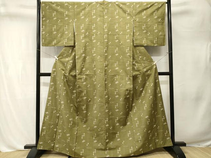 平和屋着物■上質な紬　絣文様　正絹　逸品　CABL3262ev
