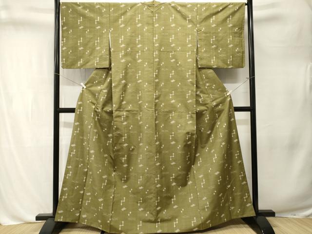 平和屋着物■上質な紬　絣文様　正絹　逸品　CABL3262ev