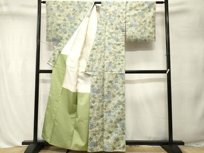 平和屋着物■上質な紬　草花文　正絹　逸品　CABL3266ev