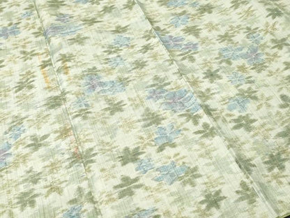 平和屋着物■上質な紬　草花文　正絹　逸品　CABL3266ev