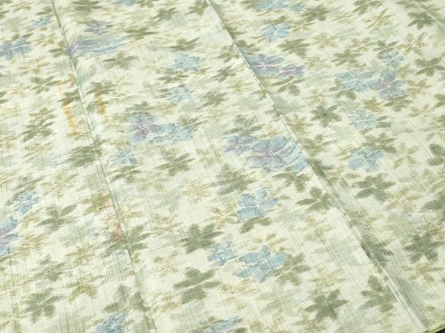 平和屋着物■上質な紬　草花文　正絹　逸品　CABL3266ev