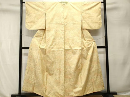 平和屋着物■本場大島紬　白大島　エ霞草花文　正絹　逸品　CABL3273ev
