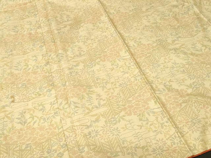 平和屋着物■本場大島紬　白大島　エ霞草花文　正絹　逸品　CABL3273ev
