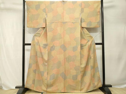 平和屋着物■上質な小紋　作家物　切嵌吉祥花文　正絹　逸品　CABL3275ev