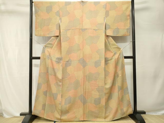 平和屋着物■上質な小紋　作家物　切嵌吉祥花文　正絹　逸品　CABL3275ev