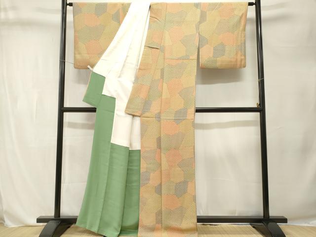 平和屋着物■上質な小紋　作家物　切嵌吉祥花文　正絹　逸品　CABL3275ev
