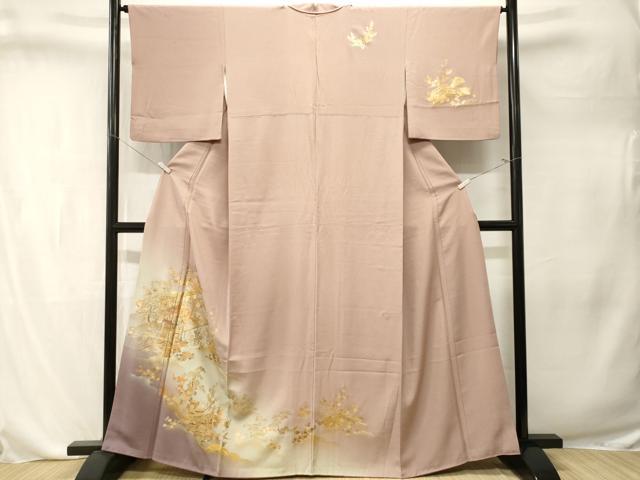 平和屋着物■訪問着　御所車　貝桶几帳枝花文　暈し染め　金彩　正絹　逸品　CABL3278ev