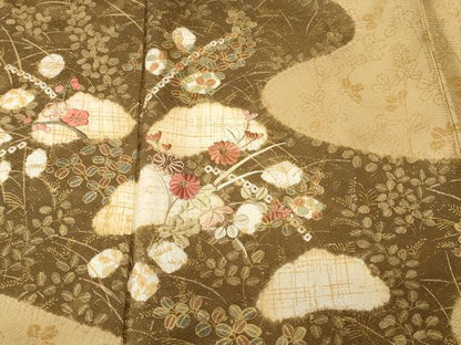 平和屋着物■訪問着　刺繍　絞り　道長枝梅花文　金彩　正絹　逸品　CABL3283ev