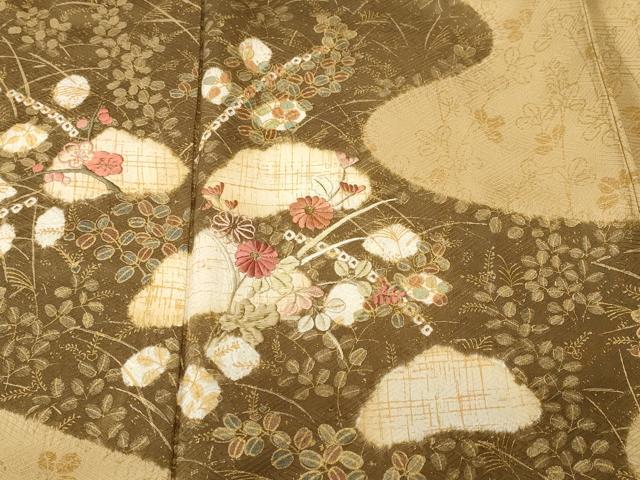 平和屋着物■訪問着　刺繍　絞り　道長枝梅花文　金彩　正絹　逸品　CABL3283ev