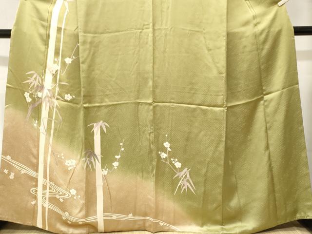 平和屋着物■訪問着　笹竹枝梅文　暈し染め　金彩　鈴乃屋扱い　正絹　逸品　CABL3285ev