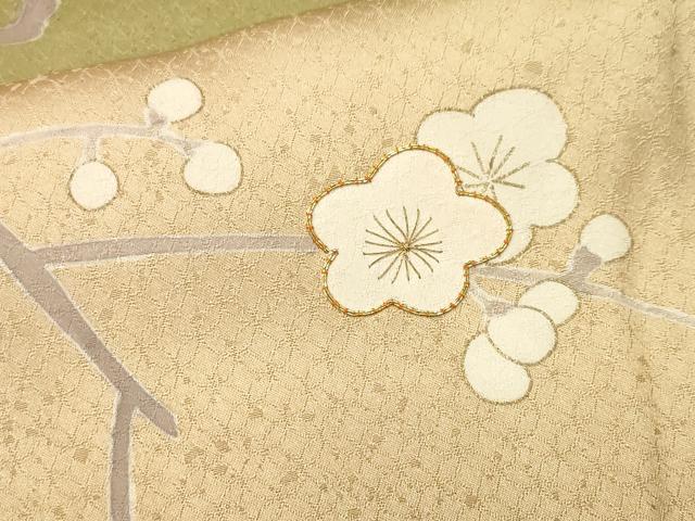 平和屋着物■訪問着　笹竹枝梅文　暈し染め　金彩　鈴乃屋扱い　正絹　逸品　CABL3285ev