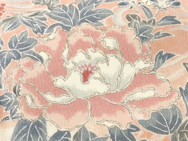 平和屋着物■上質な小紋　流水草花文　暈し染め　正絹　逸品　CABL3292ev