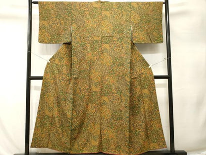 平和屋着物■上質な小紋　切嵌更紗花文　三越扱い　正絹　逸品　CABL3293ev