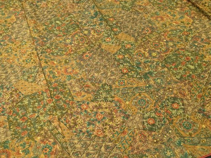 平和屋着物■上質な小紋　切嵌更紗花文　三越扱い　正絹　逸品　CABL3293ev