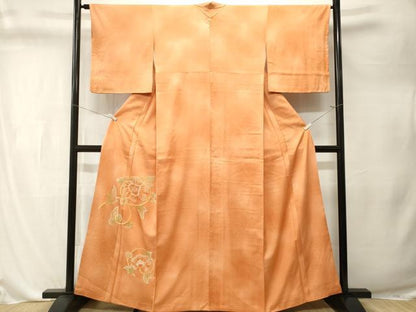 平和屋着物■中国三大刺繍　小紋　総相良刺繍　草花文　暈し染め　正絹　逸品　CABL3295ev