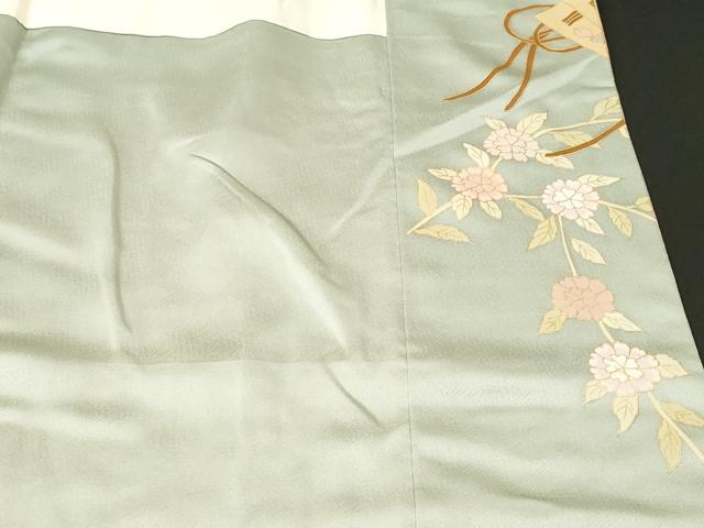 平和屋着物■豪華色留袖　駒刺繍　檜扇枝花文　金彩　正絹　逸品　CABL3299ev
