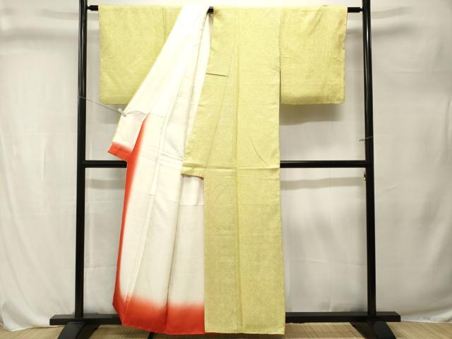 平和屋着物■大変加工の良い総絞り小紋　正絹　逸品　CABL3300ev