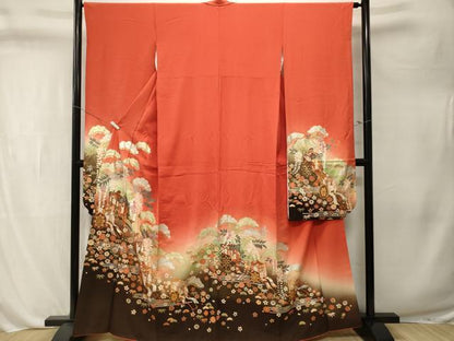 平和屋着物■豪華振袖　幾久重袖　松竹梅　御所車花文　暈し染め　金銀彩　正絹　逸品　CABL3302ev
