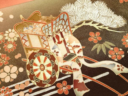 平和屋着物■豪華振袖　幾久重袖　松竹梅　御所車花文　暈し染め　金銀彩　正絹　逸品　CABL3302ev