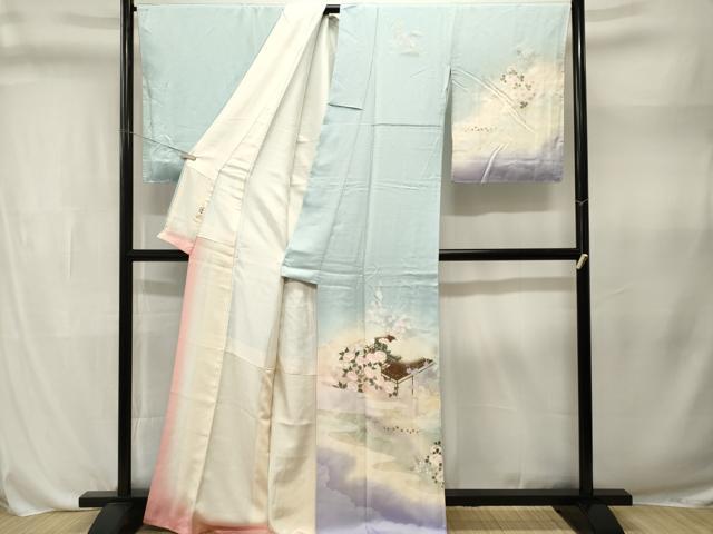 平和屋着物■訪問着　風景文　暈し染め　正絹　逸品　CABL3304ev
