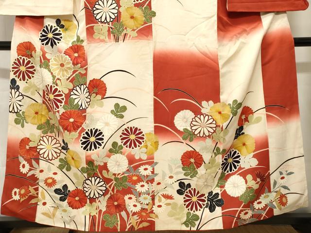 平和屋着物■訪問着　市松菊花文　暈し染め　金彩　正絹　逸品　CABL3306ev