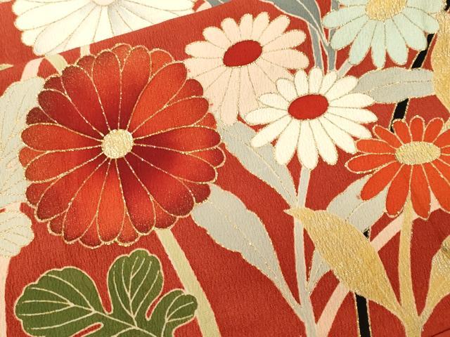 平和屋着物■訪問着　市松菊花文　暈し染め　金彩　正絹　逸品　CABL3306ev