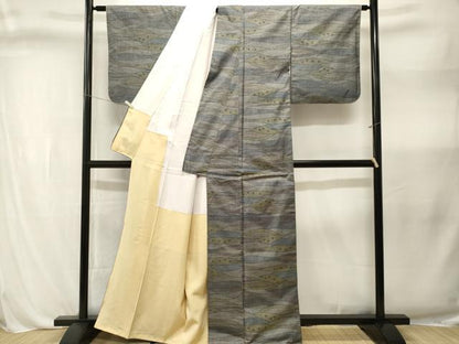 平和屋着物■本場大島紬　幾何学文　正絹　逸品　CABL3309ev