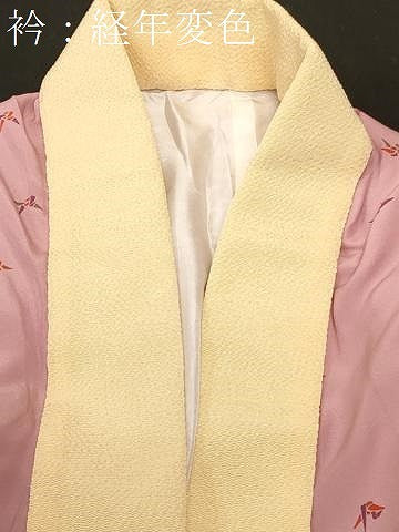 平和屋着物■長襦袢　袷　折鶴文　正絹　逸品　CABL3313ev